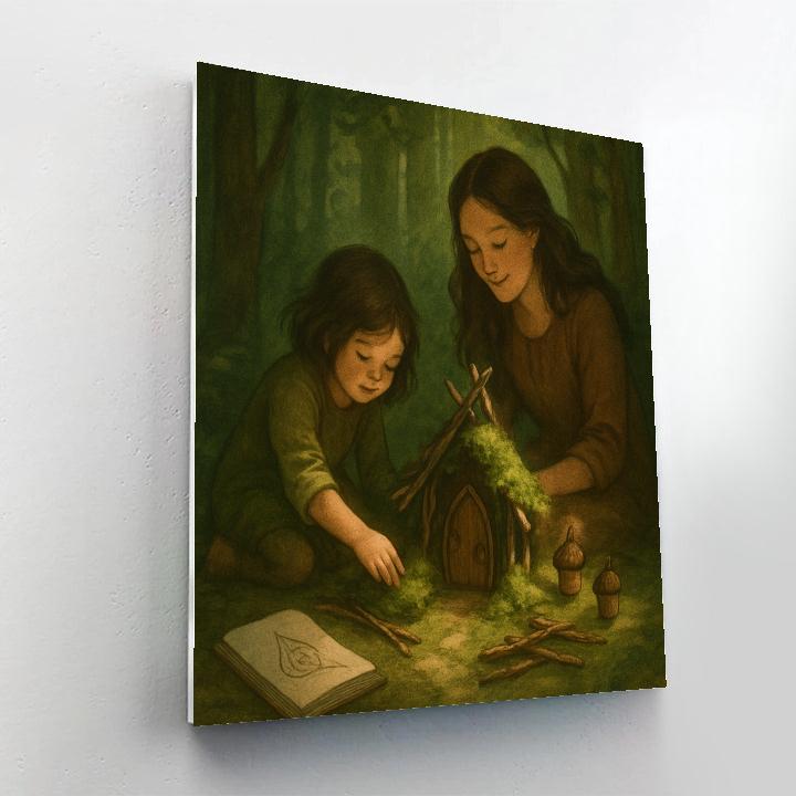 Secluded Forest Hideaway paint by number