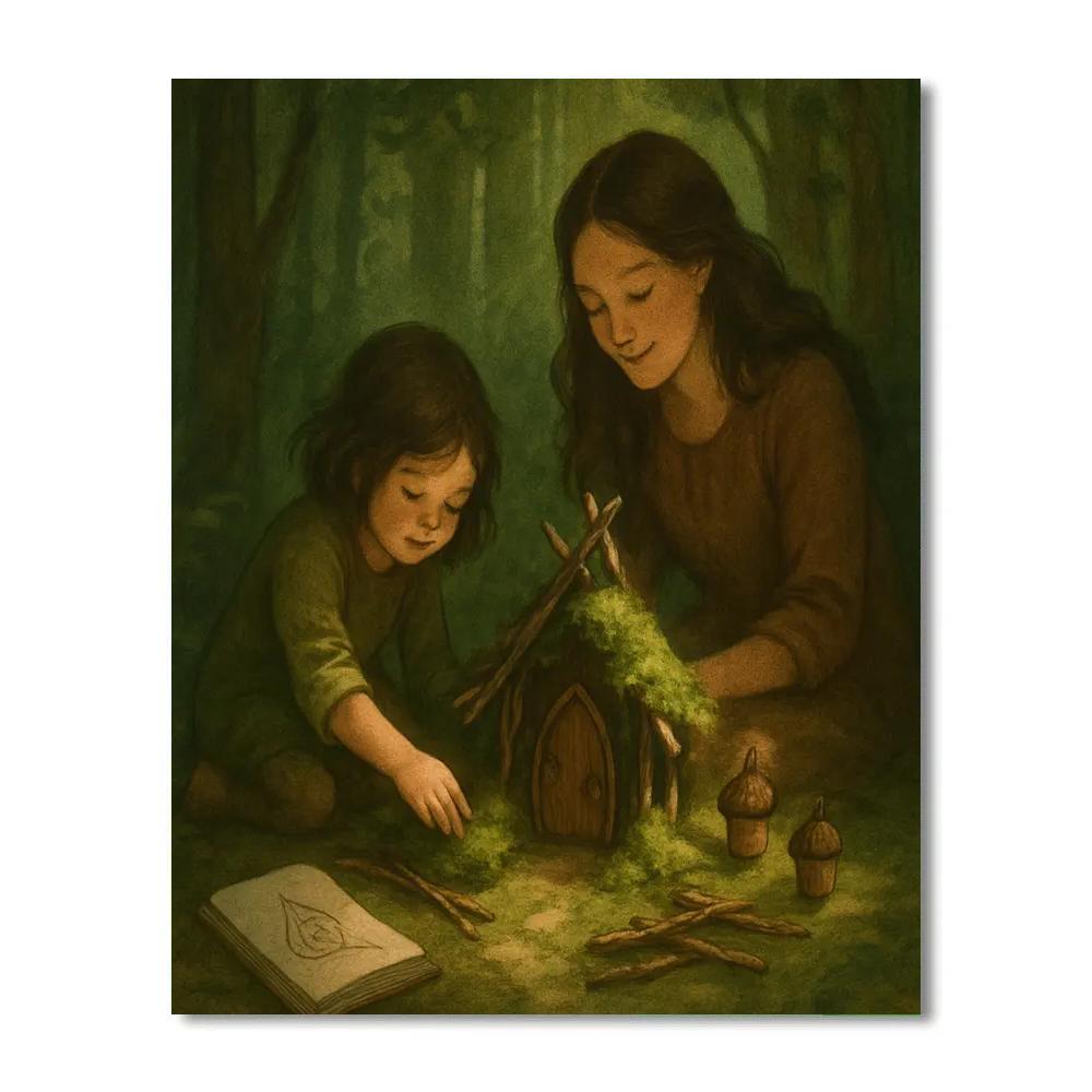 Secluded Forest Hideaway paint by number