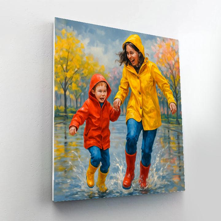 Shared Laughter On A Rainy Day Number painting