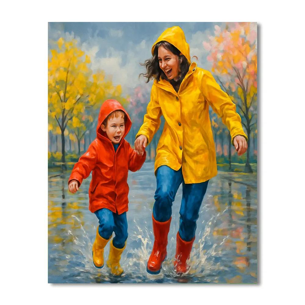 Shared Laughter On A Rainy Day Number painting