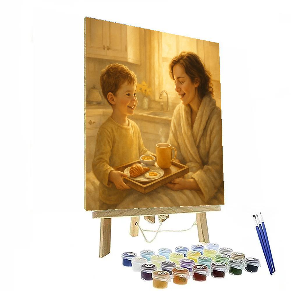 Morning Breakfast Surprise With Mom painting number kit