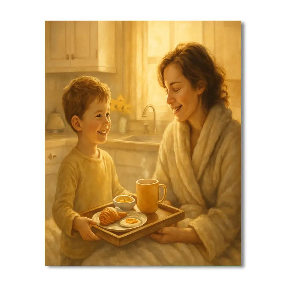 Morning Breakfast Surprise With Mom painting number kit