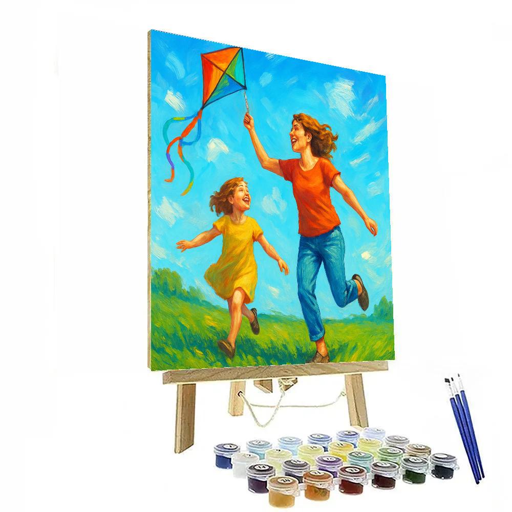 Springtime Kite Flying paint by number