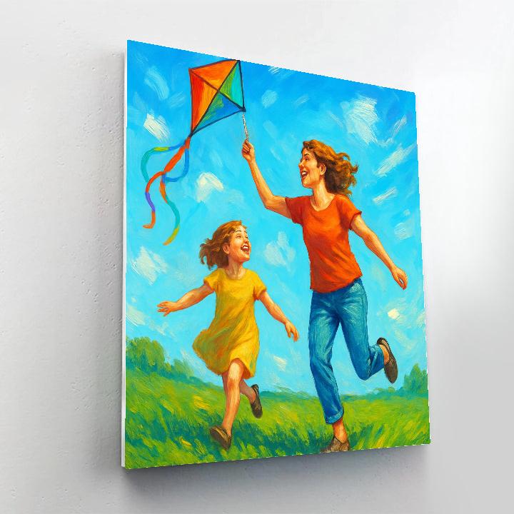 Springtime Kite Flying paint by number
