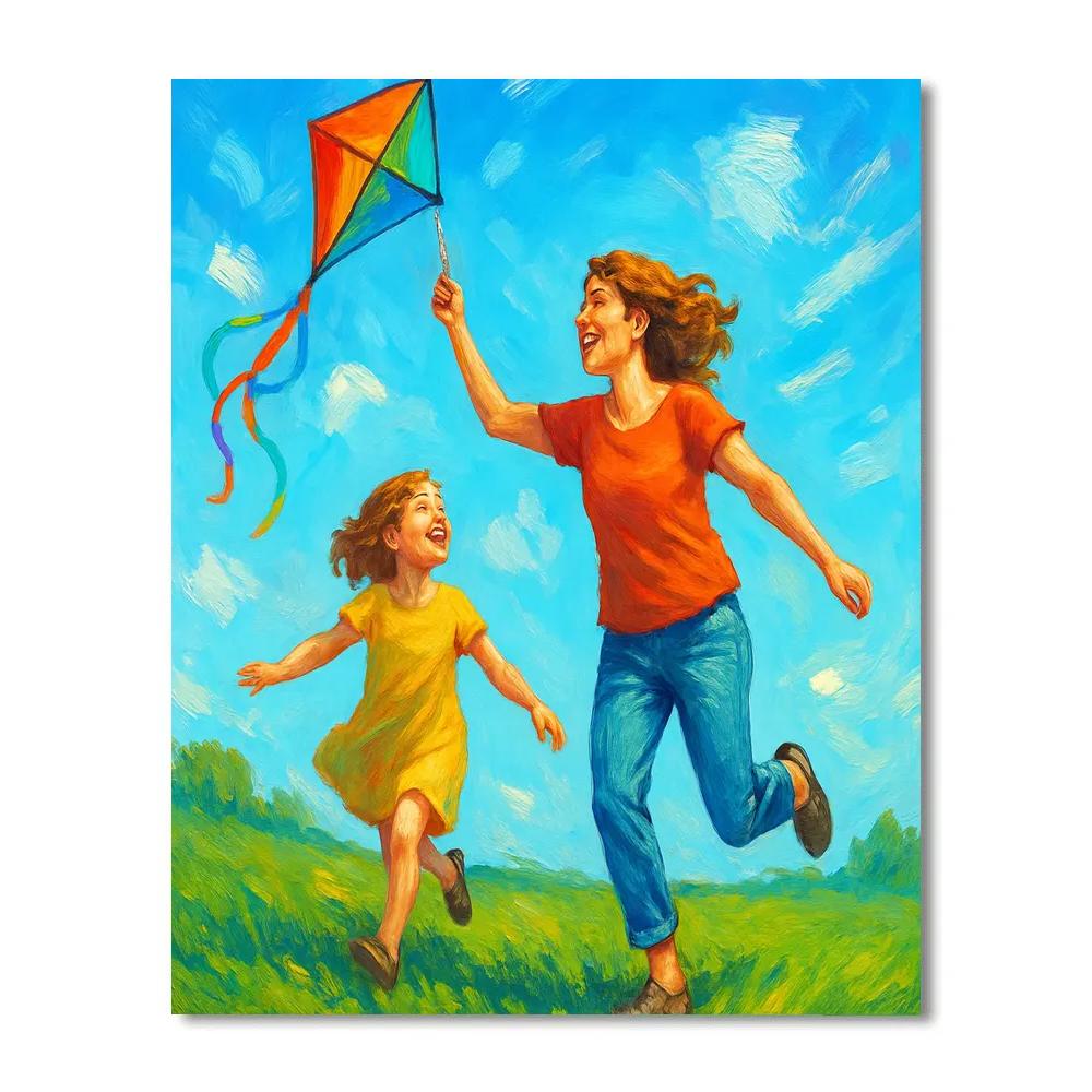 Springtime Kite Flying paint by number