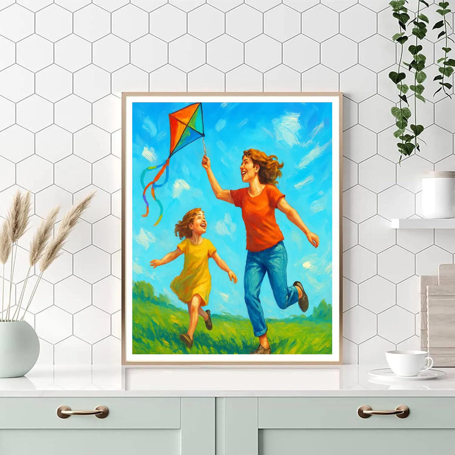 Springtime Kite Flying paint by number