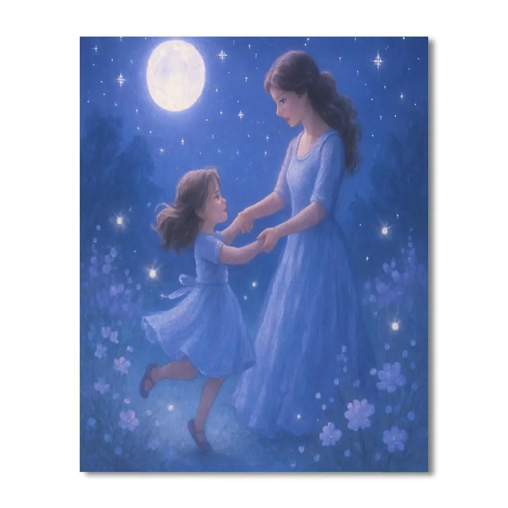 Moonlit Mother And Child Dance Numbered painting kits