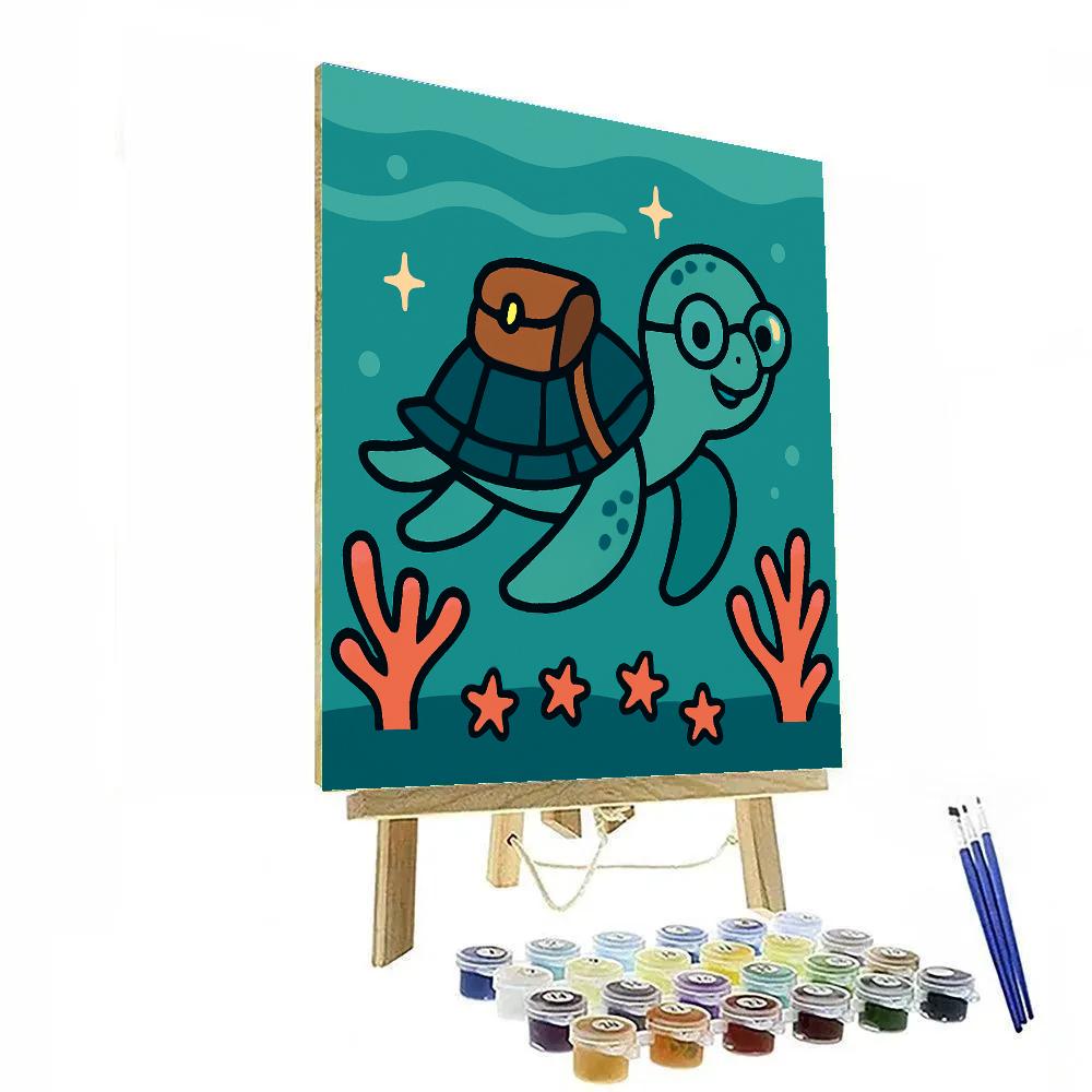 Starlight Sea Turtle School Numbered painting kits