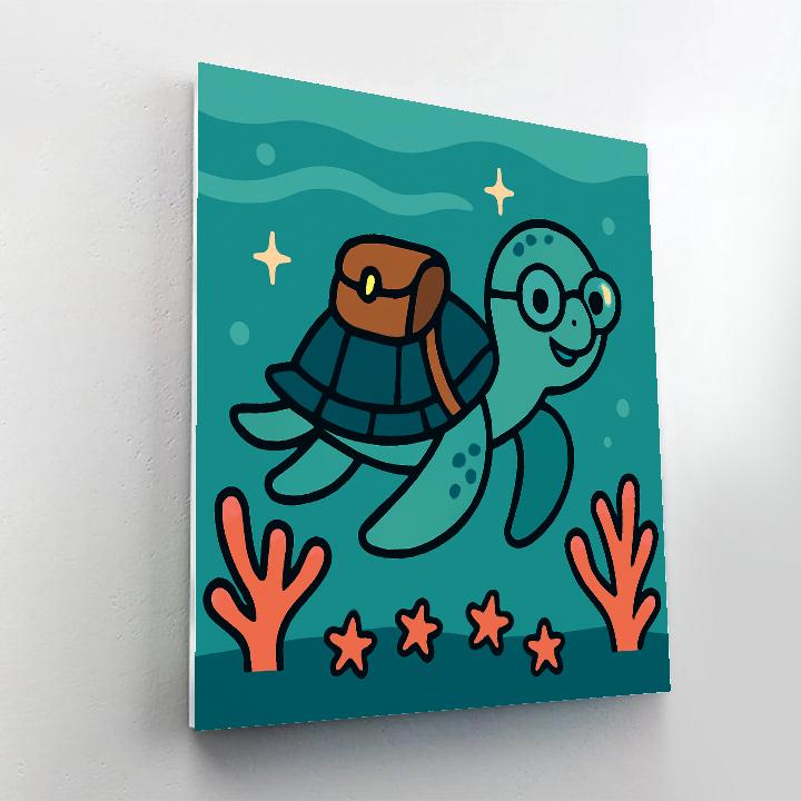 Starlight Sea Turtle School Numbered painting kits