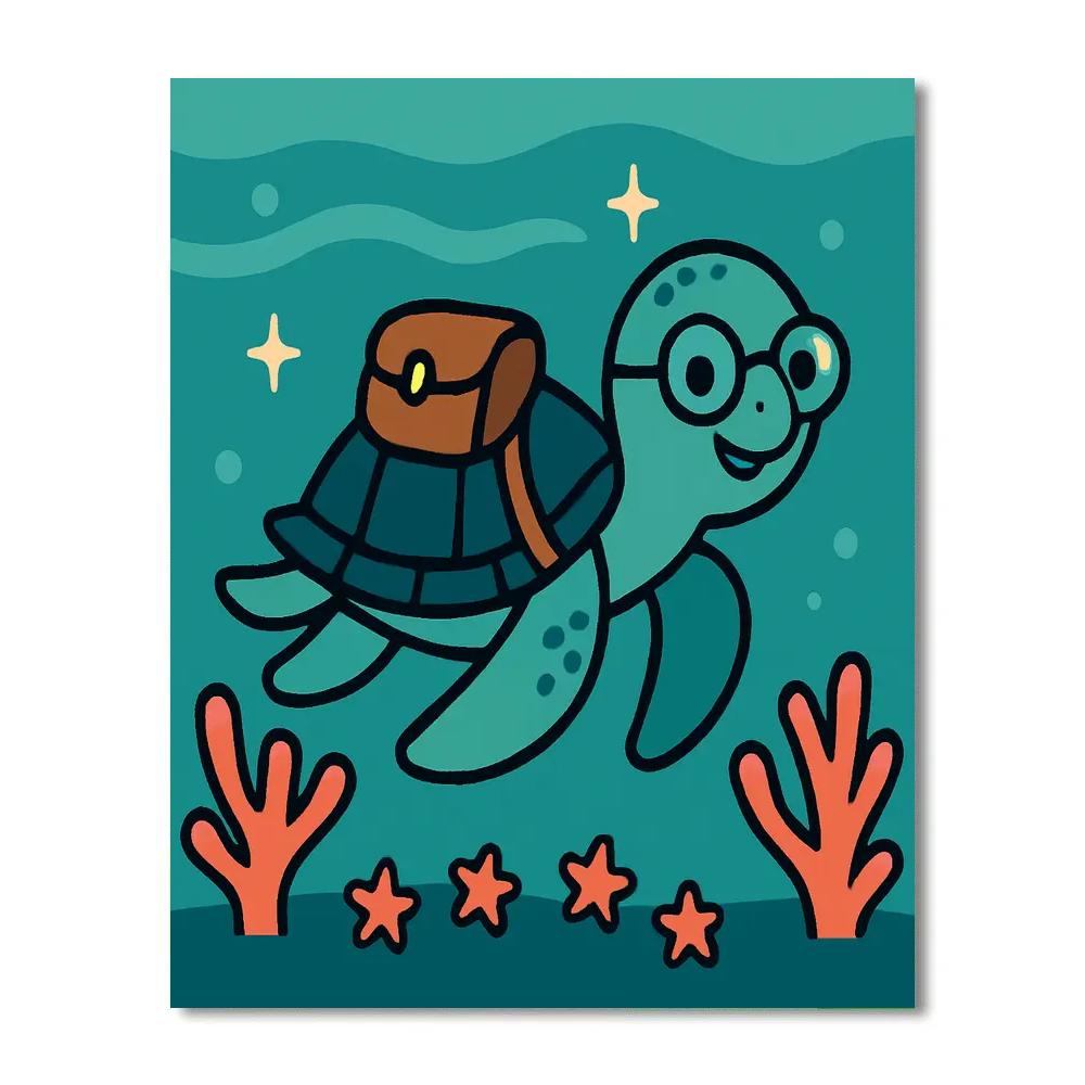 Starlight Sea Turtle School Numbered painting kits