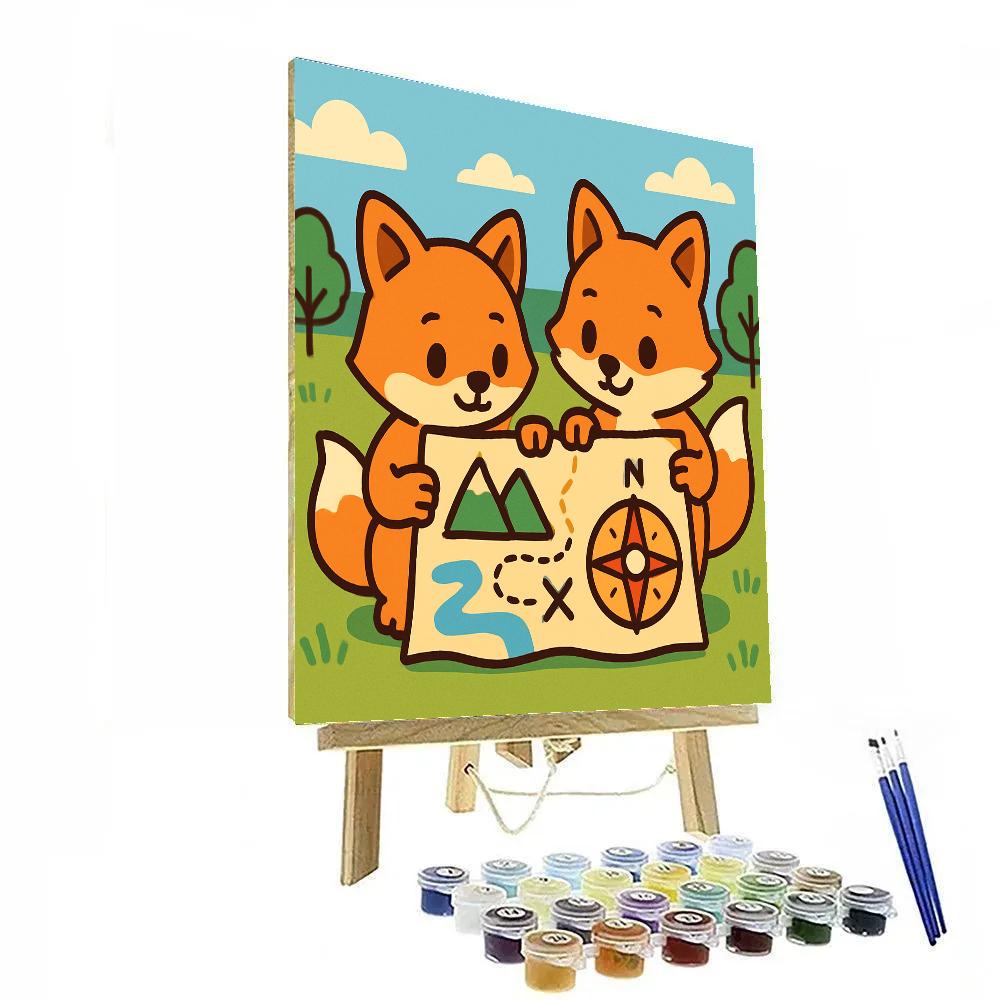 Map-Making Fox Explorers Number painting