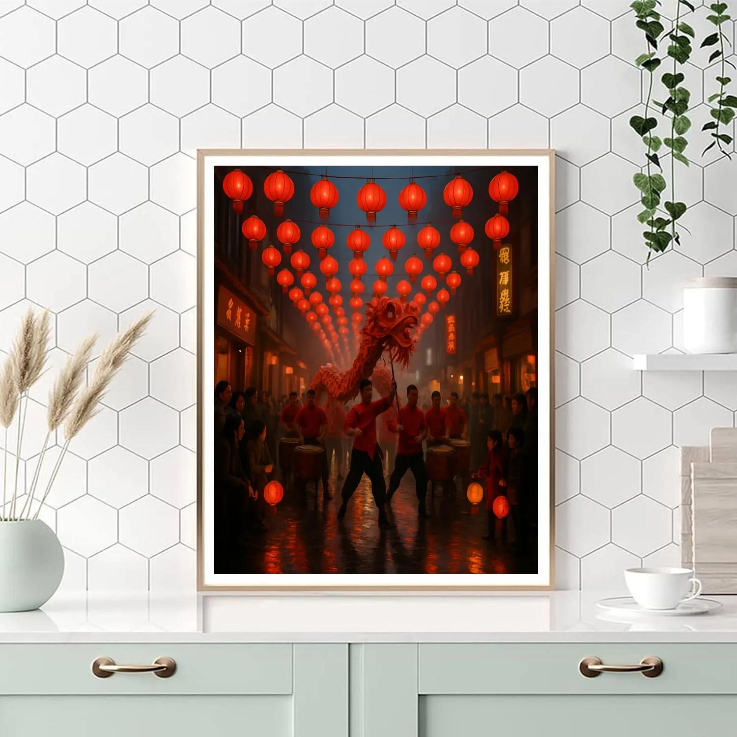Chinese New Year Lantern Parade paint by color