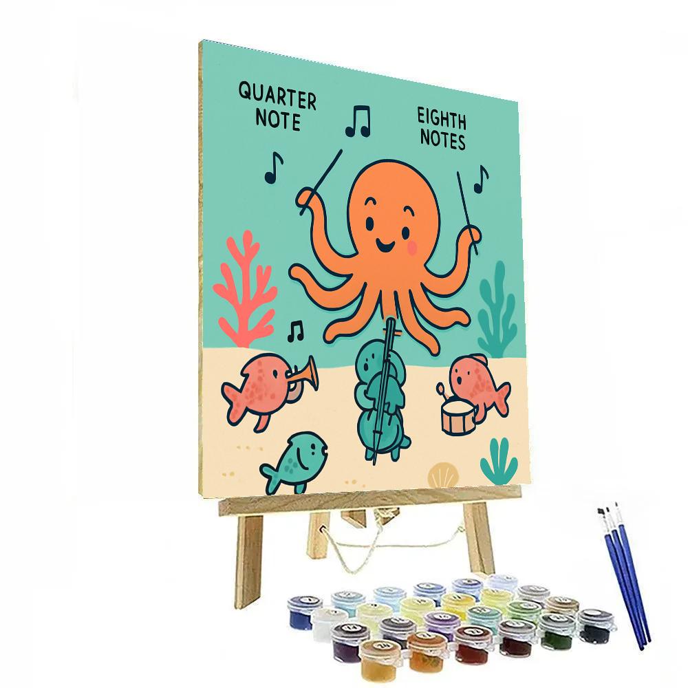 Underwater Orchestra Octopus Number painting