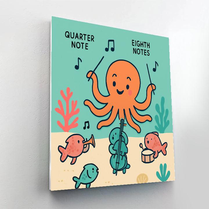Underwater Orchestra Octopus Number painting