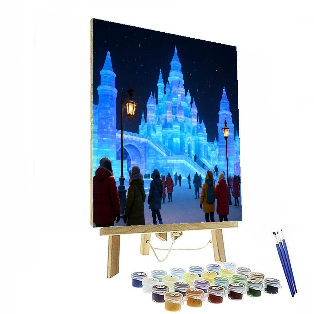 Harbin Ice And Snow Festival Night Scene paint by number