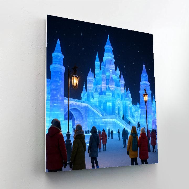 Harbin Ice And Snow Festival Night Scene paint by number