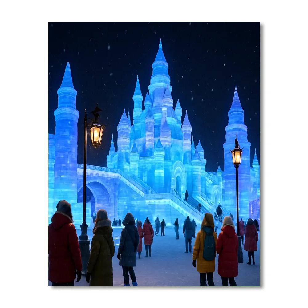 Harbin Ice And Snow Festival Night Scene paint by number