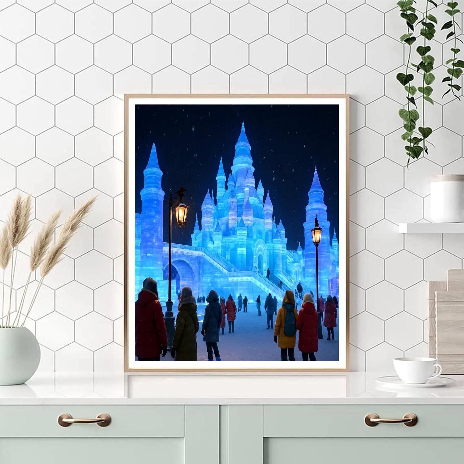 Harbin Ice And Snow Festival Night Scene paint by number