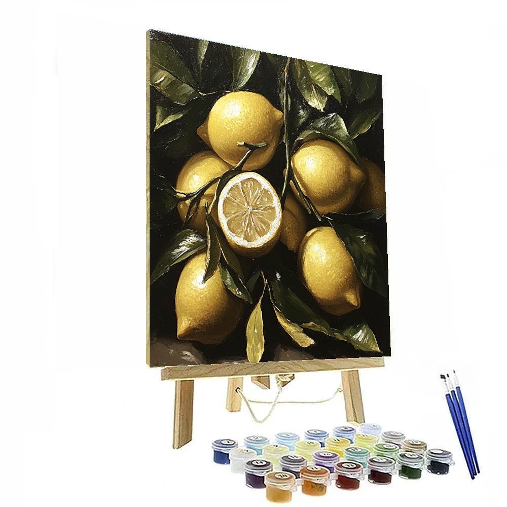 Caravaggio Inspired Storm Citrus Number painting