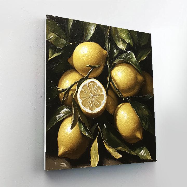 Caravaggio Inspired Storm Citrus Number painting