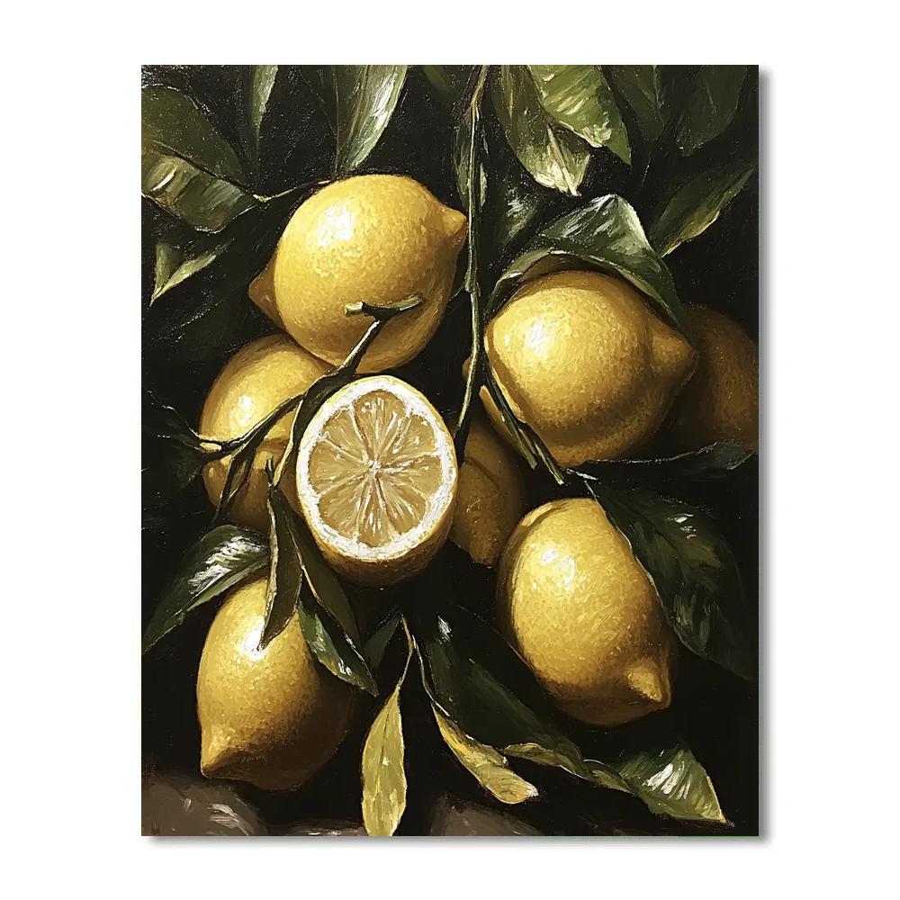 Caravaggio Inspired Storm Citrus Number painting