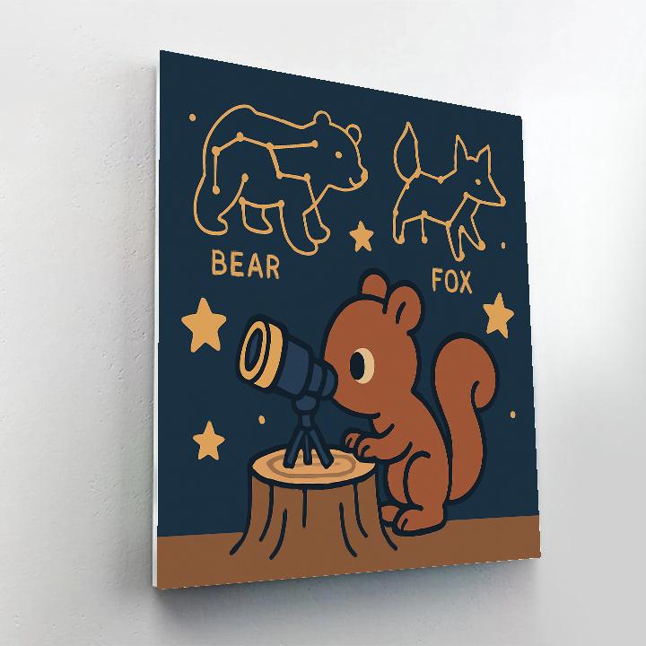 Stargazer Squirrel Observatory DIY paint by numbers