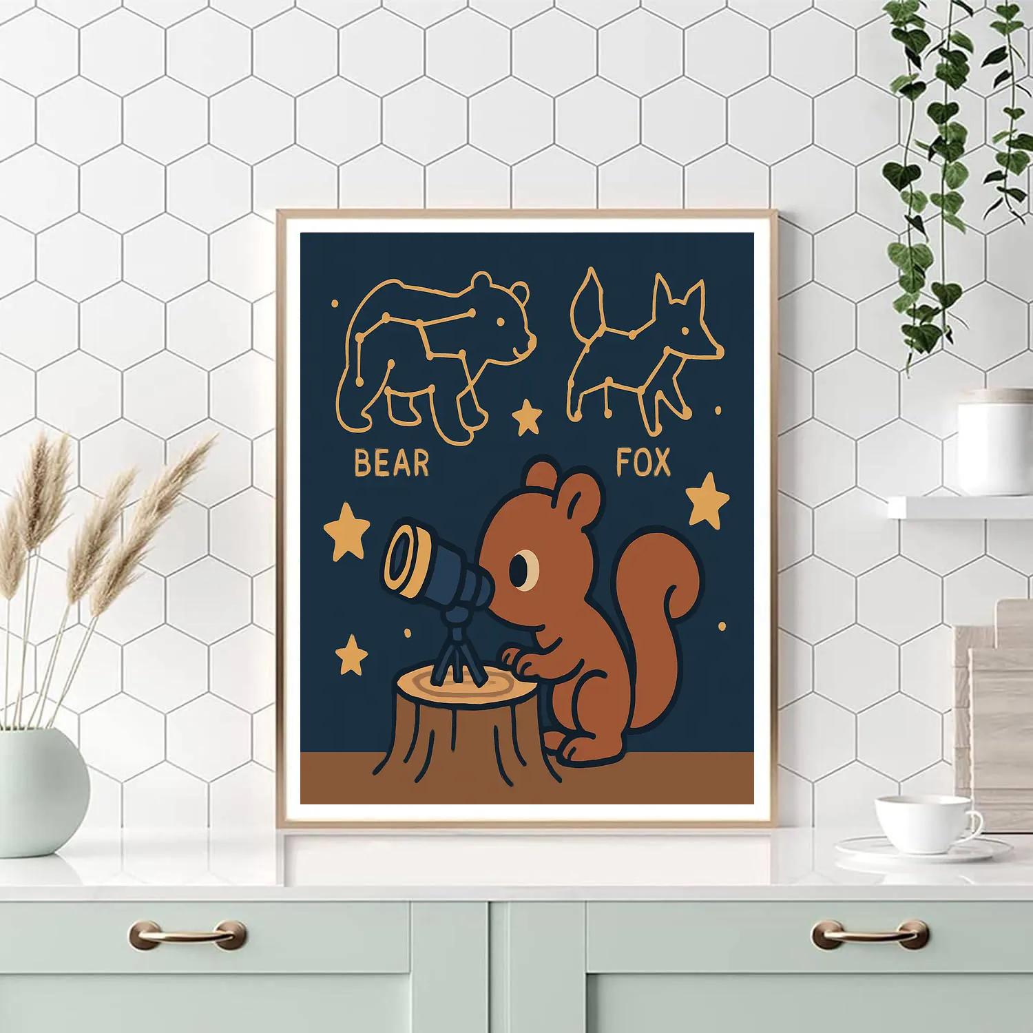 Stargazer Squirrel Observatory DIY paint by numbers