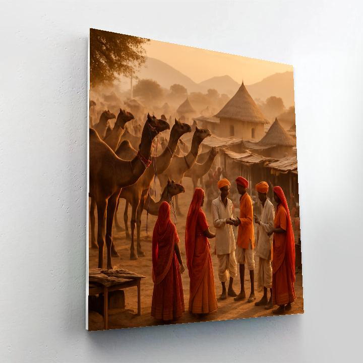 Pushkar Camel Fair At Dawn Paint by numbers art