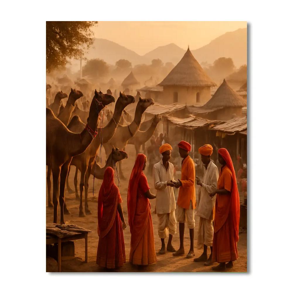 Pushkar Camel Fair At Dawn Paint by numbers art