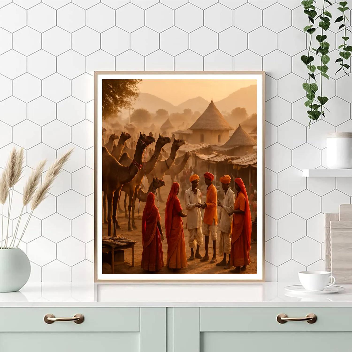 Pushkar Camel Fair At Dawn Paint by numbers art