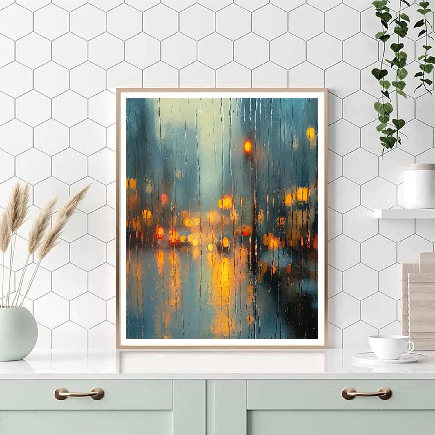 Edgar Degas Inspired Echoes Of A Rainy Window paint by color