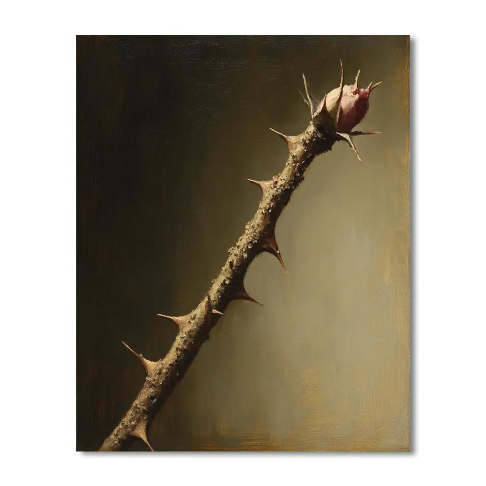 Caravaggio Inspired Rose Thorn paint by numbers