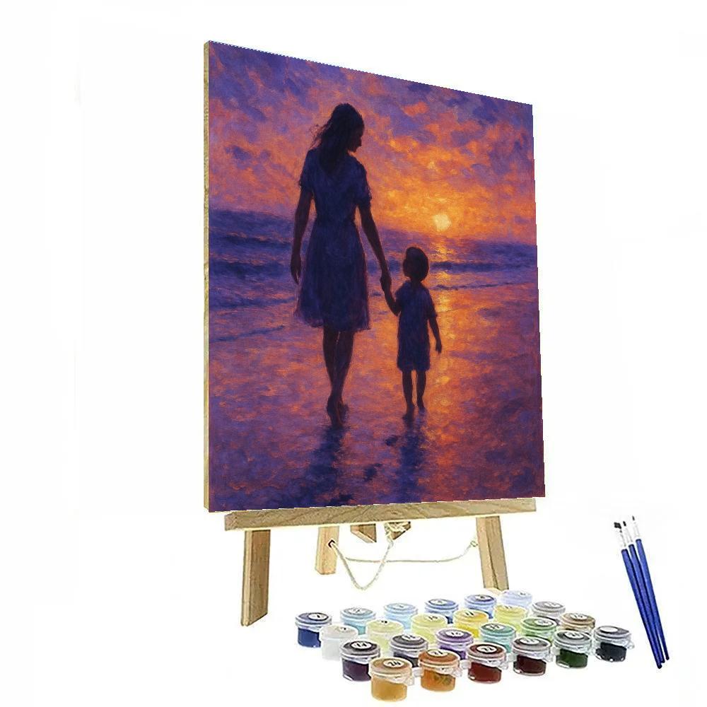 Sunset Stroll On The Beach DIY paint by numbers