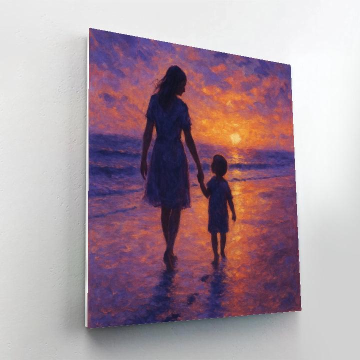Sunset Stroll On The Beach DIY paint by numbers
