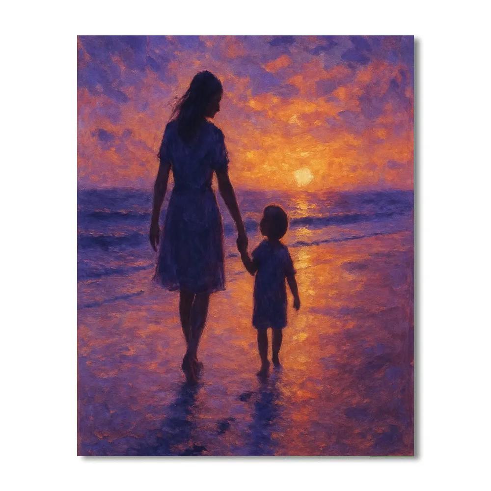Sunset Stroll On The Beach DIY paint by numbers