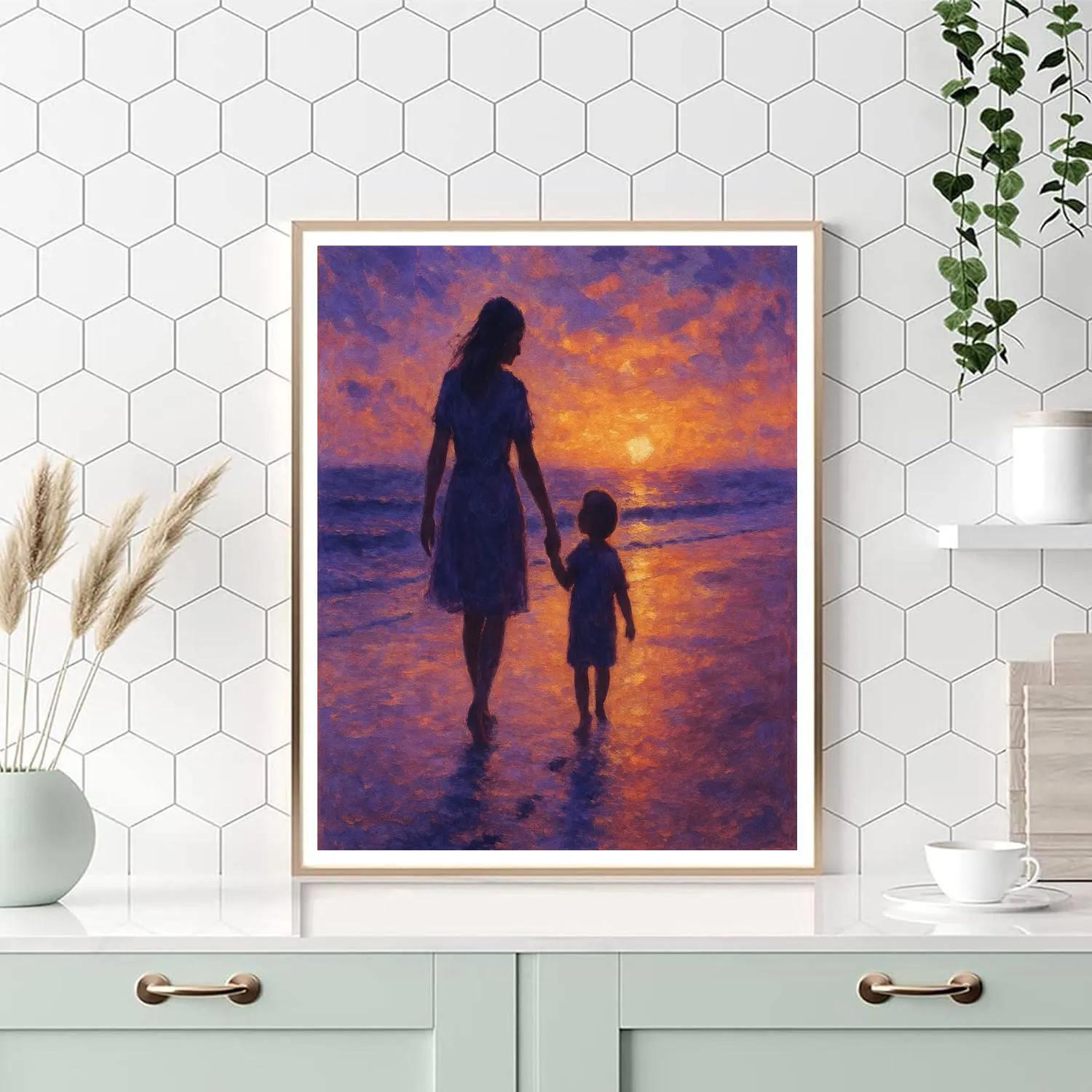 Sunset Stroll On The Beach DIY paint by numbers