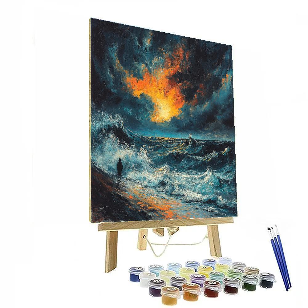 Edward Munch Inspired Emotional Stormy Sea Paint by numbers kits