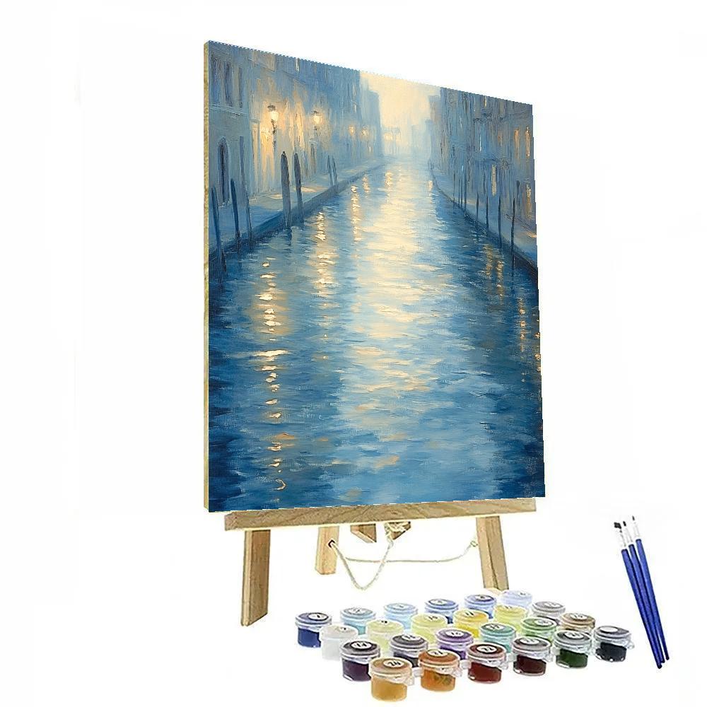 Edgar Degas Inspired Paper Boats On A City Canal Number painting