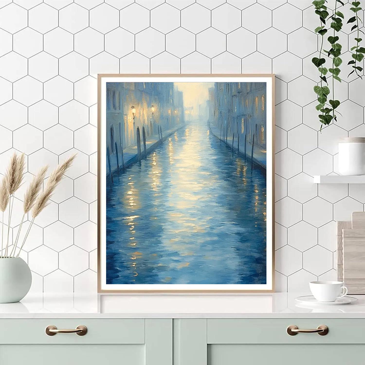 Edgar Degas Inspired Paper Boats On A City Canal Number painting