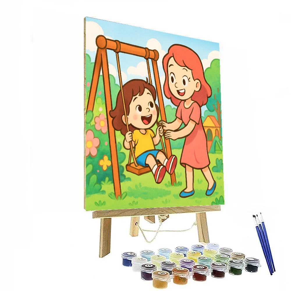 Sharing Secrets On A Swing Painting by numbers kit