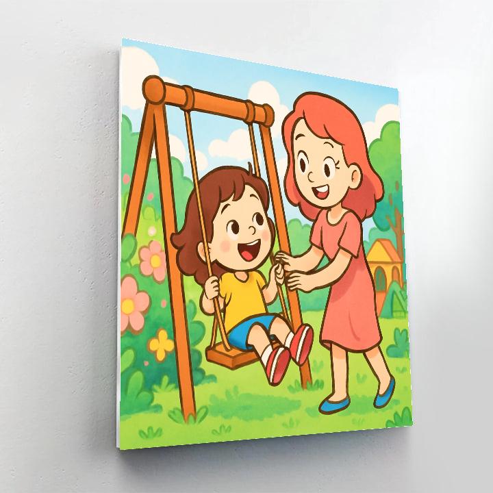 Sharing Secrets On A Swing Painting by numbers kit