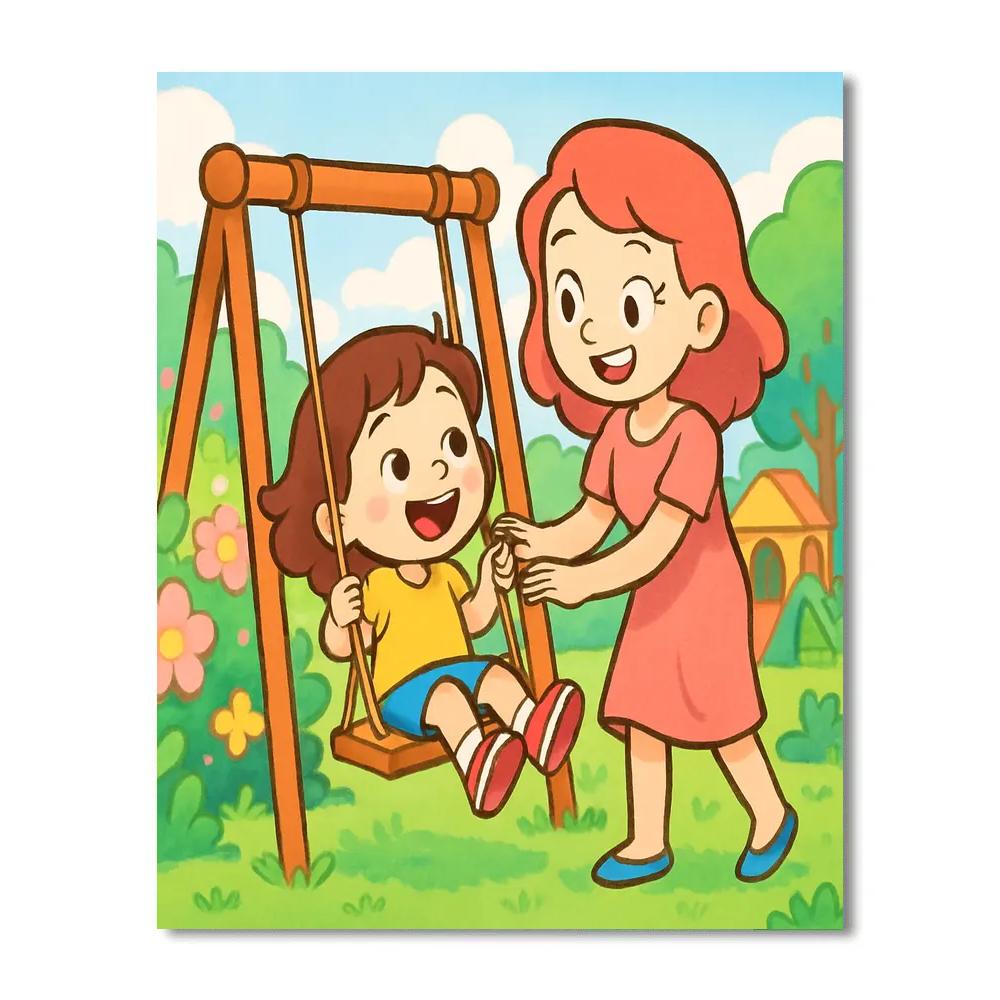 Sharing Secrets On A Swing Painting by numbers kit