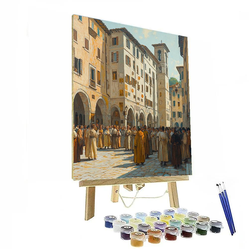 Leonardo Da Vinci Inspired Renaissance Street Scene Numbered painting kits