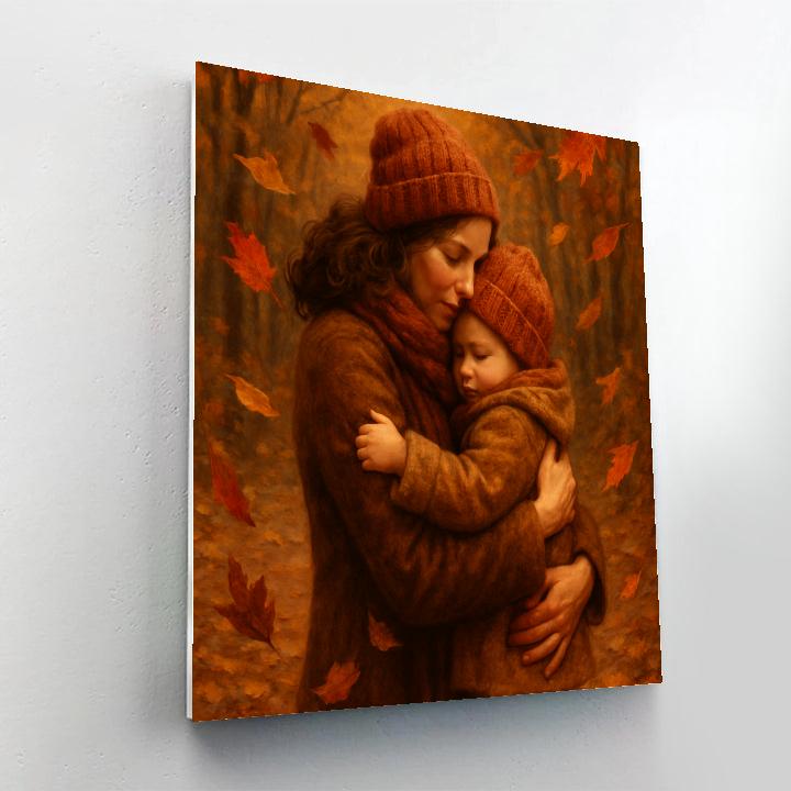 Embrace Among Autumn Leaves DIY paint by numbers