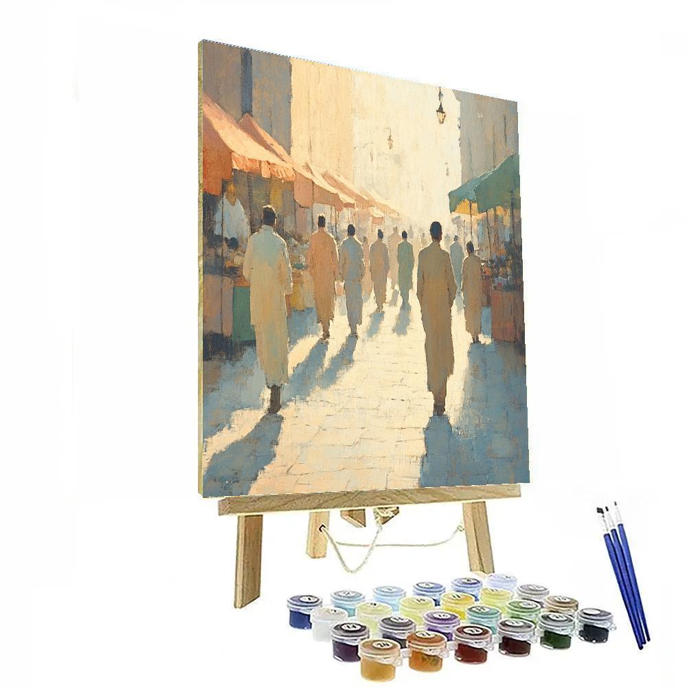 Edgar Degas Inspired Quiet Market Morning paint by color