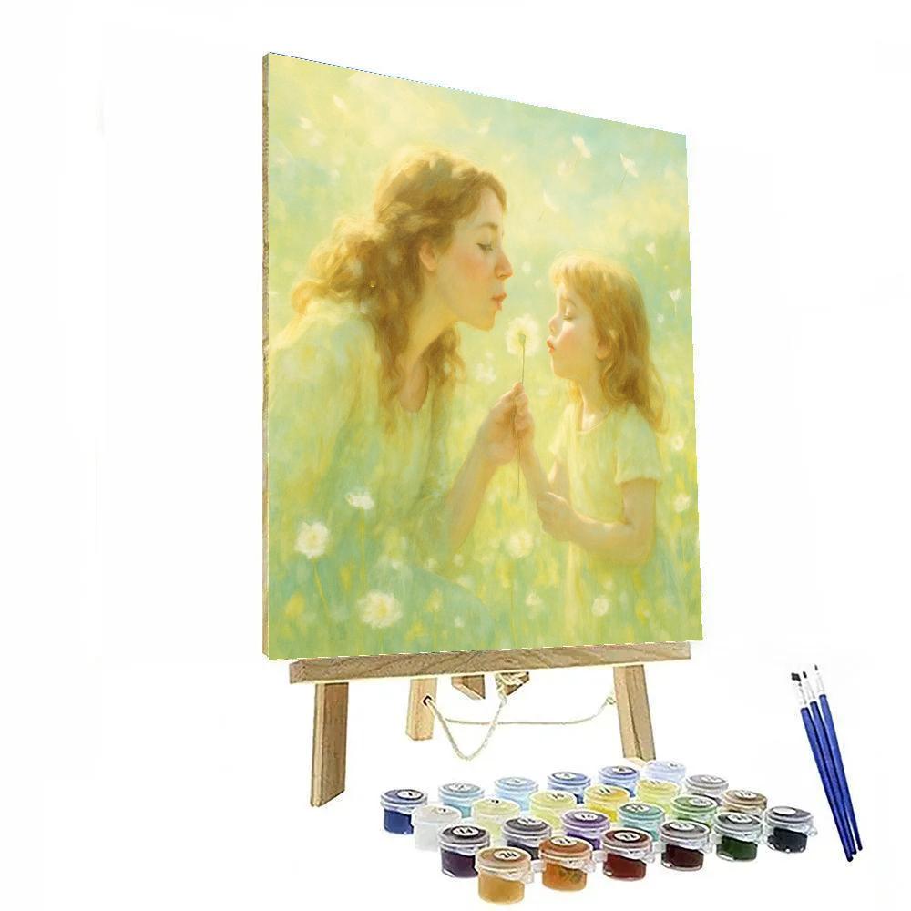 Blowing Dandelion Wishes DIY paint by numbers