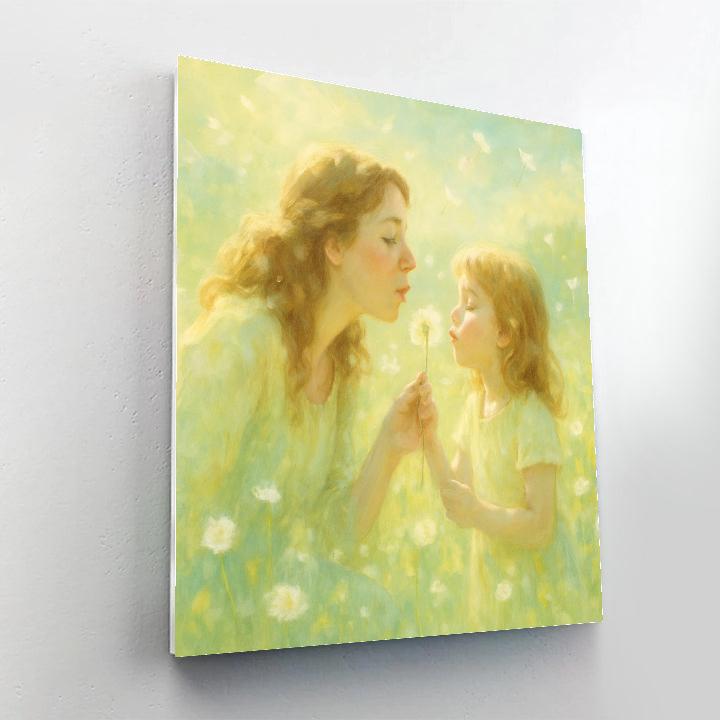Blowing Dandelion Wishes DIY paint by numbers