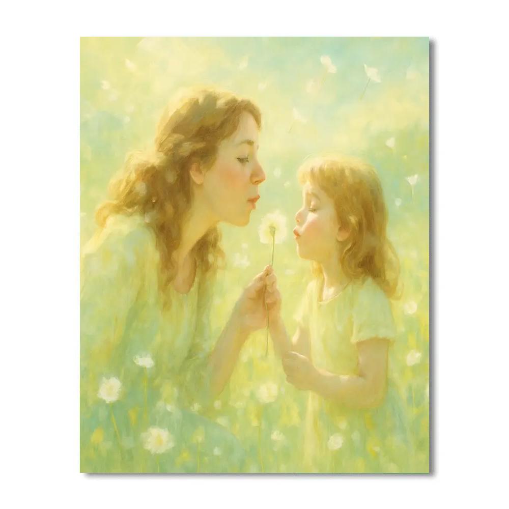 Blowing Dandelion Wishes DIY paint by numbers