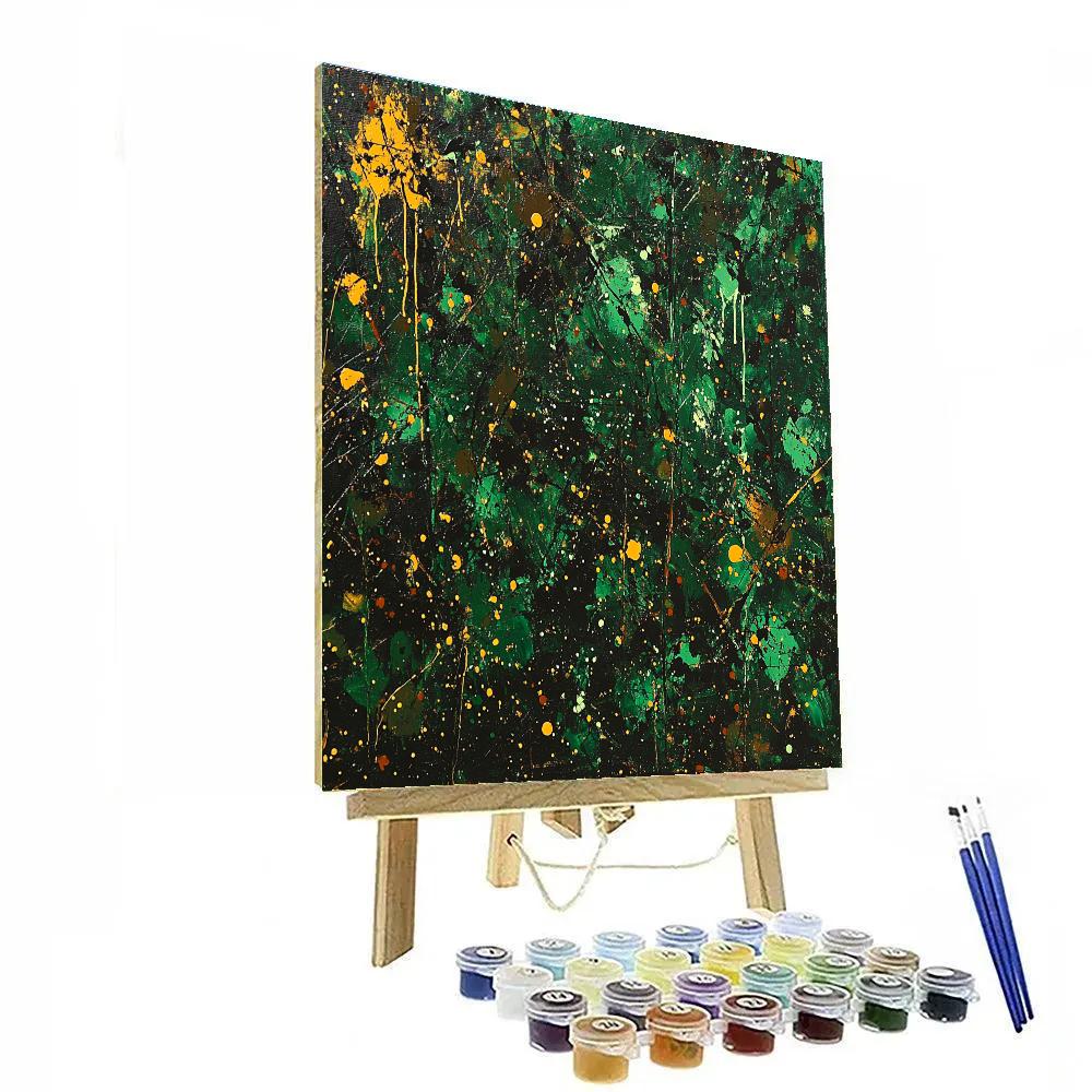 Jackson Pollock Inspired Rainforest Energy paint by number