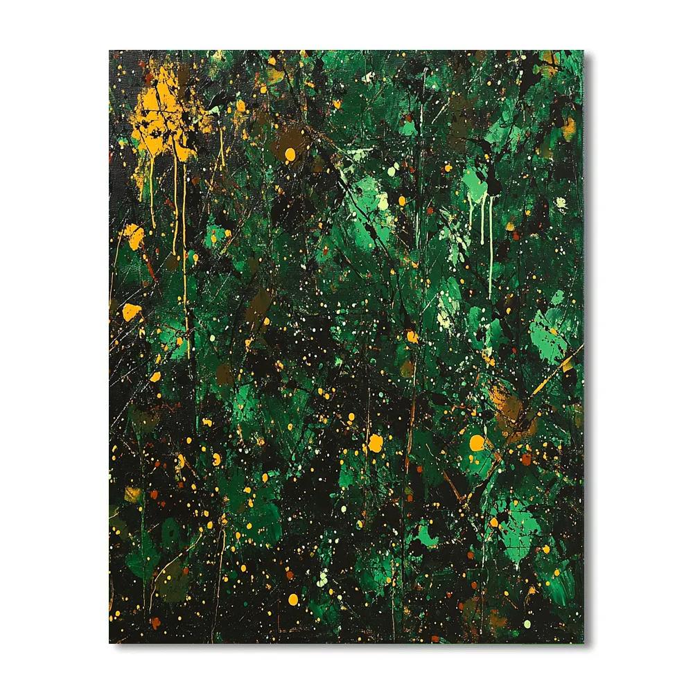 Jackson Pollock Inspired Rainforest Energy paint by number